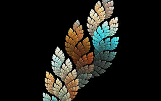 Colorful leaf black background blue - shown free wallpaper