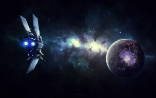Space ship space station galaxy - past free wallpaper