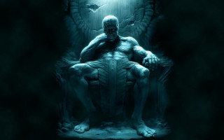 Man wings light behind fantasy - bastien l. deharme free wallpaper for desktop