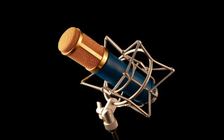 Microphone blue gold stand studio - a stand free wallpaper