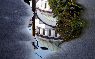 Building reflection puddle constructivism architecture - edi rama free wallpaper