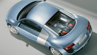 Silver sports car engine open - the back of its free wallpaper for desktop