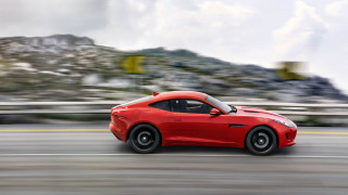 Red sports car driving mountain - a red sports car free wallpaper