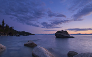 Rock lake clouds sky horizon - ansel adams free wallpaper for desktop