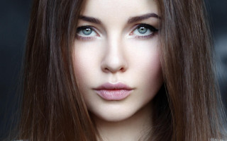 Woman longbrownhair blueeyes photorealistic EszterMattioni - long brown hair free wallpaper