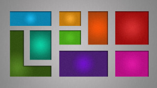 Colored squares gray background white - eden box free wallpaper
