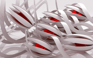 White creatures red eyes white - a white floor free wallpaper