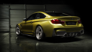 Yellow car garage open shutters - a yellow car free wallpaper