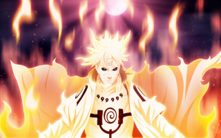 White haired man flaming sword - flame behind free wallpaper