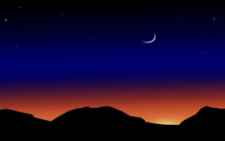 Night sky mountains moon stars - a night sky free wallpaper