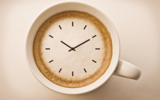Coffee clock table morning hyperrealism - the top of it free wallpaper for desktop