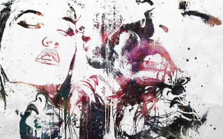 Woman face paint splatter ink - carne griffiths free wallpaper