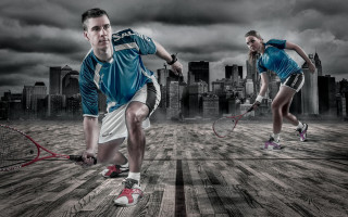 Tennis court cityscape digital painting - colin middleton free wallpaper