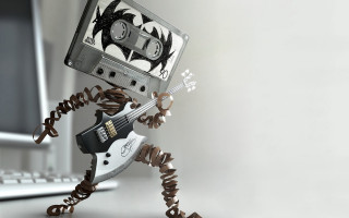 Cassette guitar string bat eddie - punk art free wallpaper