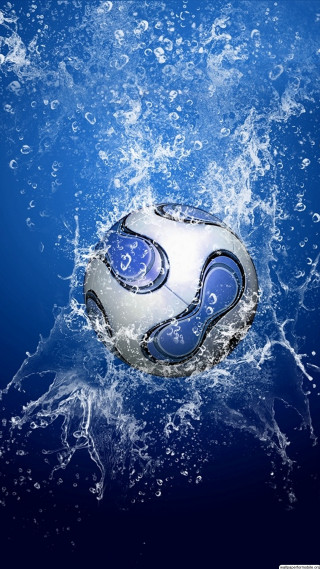Soccer ball floating water bubbles - water free wallpaper for mobile