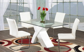 Glass table four chairs vase - flower free wallpaper