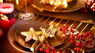 Christmas food plate berries candle - knife free wallpaper