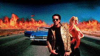 Man woman car road fire - movie scene free wallpaper