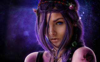 Purple hair crown astral fantasy - charlie bowater free wallpaper