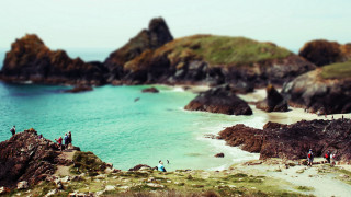 Rocky beach pleinair tiltshift bird - a rocky beach next free wallpaper