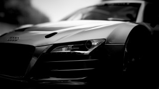 Black white car hood up - photo of a car free wallpaper