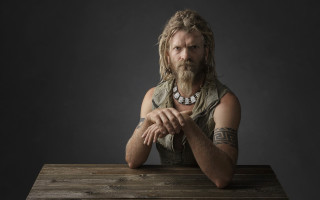 Bearded man portrait primitivism tattoo - character portrait free wallpaper for desktop