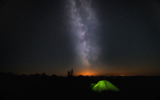 Tent milky way aurora fireworks - a view free wallpaper