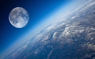 Earth moon blue sky clouds - a view of the earth free wallpaper