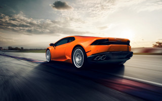 Bright orange sports car sunset 2 - orange sports car free wallpaper