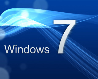 Blue background windows7 white wave - purism free wallpaper