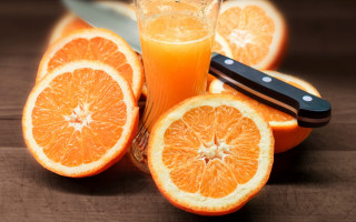 Orange juice sliced oranges knife - orange juice next free wallpaper