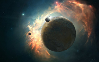Planet star background foreground clouds - planet free wallpaper for desktop
