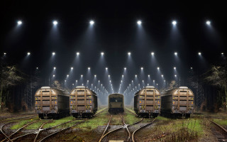 Train cars tracks light beams - andreas gursky free wallpaper for desktop