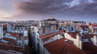 Tokyo cityscape tiltshift cloudy sunset - ultra wide angle free wallpaper for desktop
