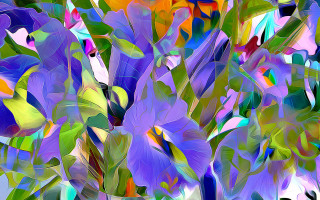 Flower leaves colorful abstract digital - a painting of a bunch free wallpaper