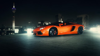 Bright orange sports car city - orange sports car free wallpaper