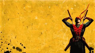 Man two swords yellow wall 2 - a yellow wall free wallpaper