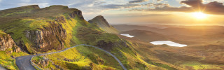 Winding road mountain cloudy sunset - road free wallpaper for desktop
