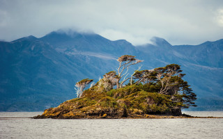 Small island trees lake mountains 2 - a small island free wallpaper for desktop