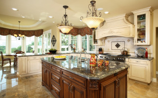 Kitchen center island stove oven - dining free wallpaper