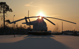 Helicopter snow sunset propellers nature - the plane free wallpaper for desktop
