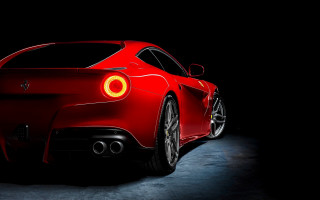 Red sports car black background 2 - white background free wallpaper