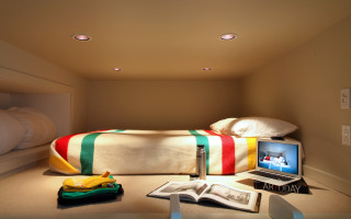 Bedroom laptop book lamp photorealism - diffuse lighting free wallpaper