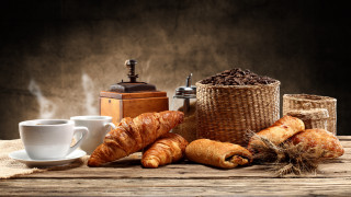 Coffee croissants beans photorealism delaunay - delaunay free wallpaper for desktop