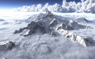 Mountain range clouds snow blue - amir zand free wallpaper