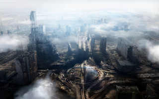 City skyline clouds matte architecture - the air above free wallpaper