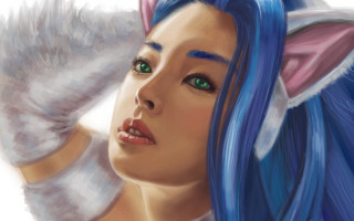 Blue haired cat girl angel - angel free wallpaper