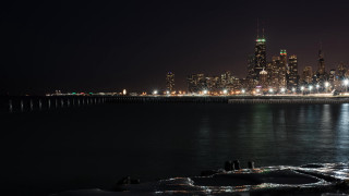 City skyline night bridge water 12 - free city wallpaper