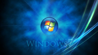 Blue black wallpaper windows7 logo - swirl free wallpaper for desktop