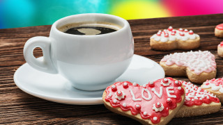 Coffee heart cookies rainbow naive - cookie free wallpaper